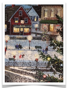 Brand: Cobble Hill Puzzle Company

Title: Village Tree puzzle

Artist: Persis Clayton Weirs

Pieces: 1000

Size: 19.25″ x 26.625″