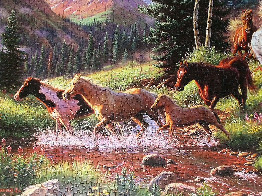 Cobblehill Puzzles MO 500 piece Jigsaw Mountain Thunder Wild Horses CBL57184 