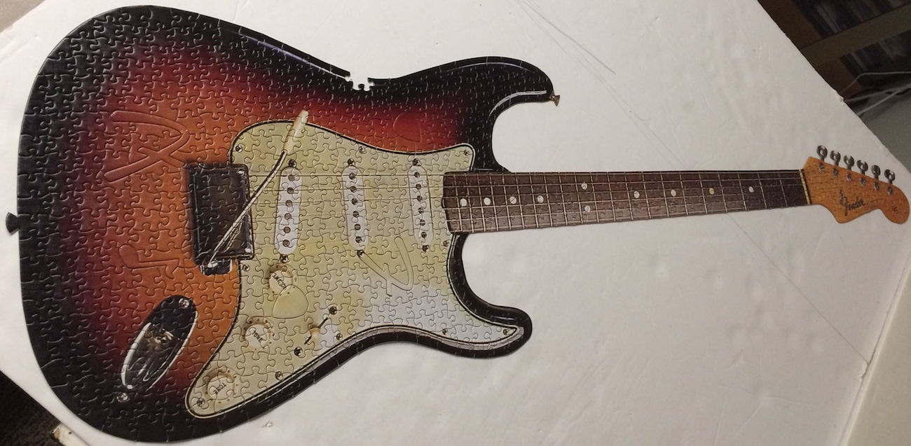 Brand: Paper House, Title: Fender Guitar jigsaw puzzle, Artist: n/a, Size: 12