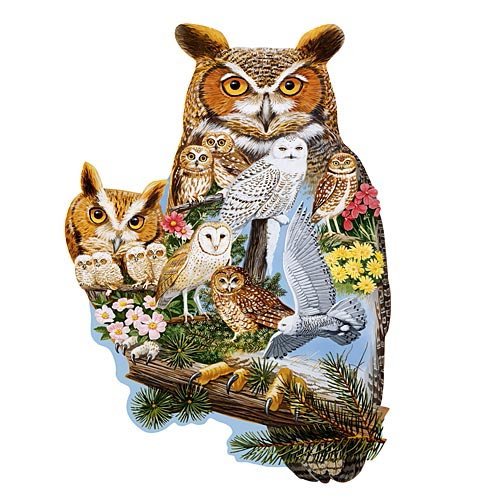 Bits and Pieces - 750 Piece Shaped Puzzle - The Watchers, Owl - by Artist Jack Williams - 750 pc Jigsaw